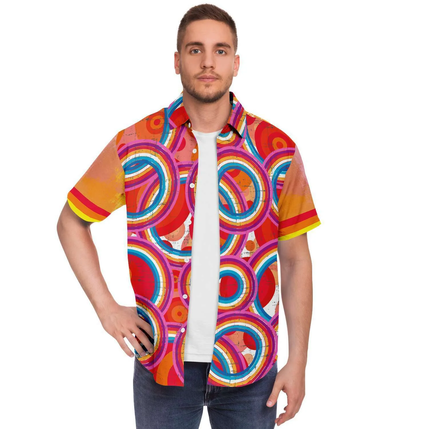 Solar Flare Short Sleeve Button Down Shirt