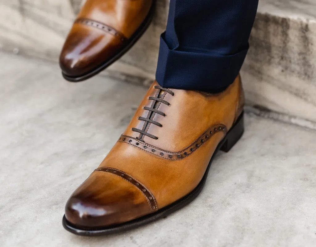 The Brando Semi-Brogue Oxford - Tobacco