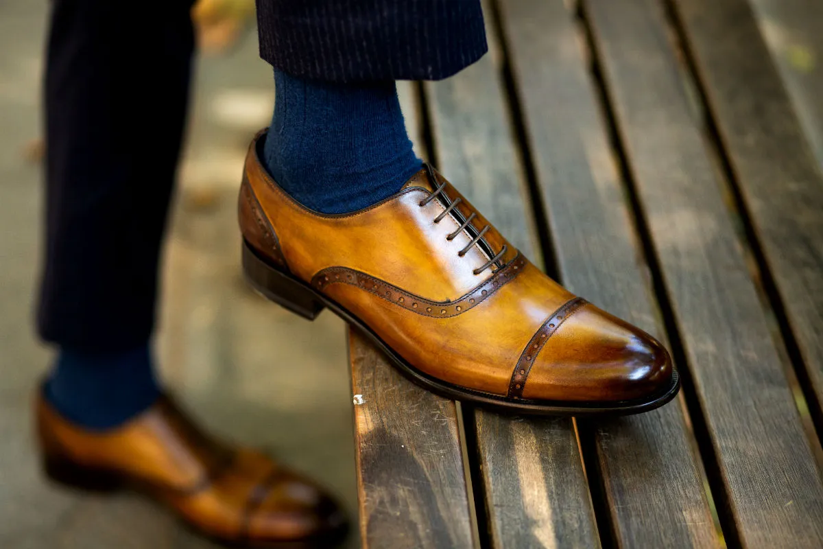 The Brando Semi-Brogue Oxford - Tobacco