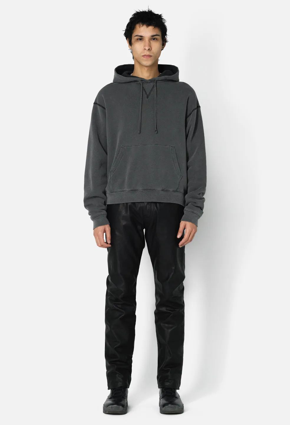 Thermal Lined Hoodie / Washed Black