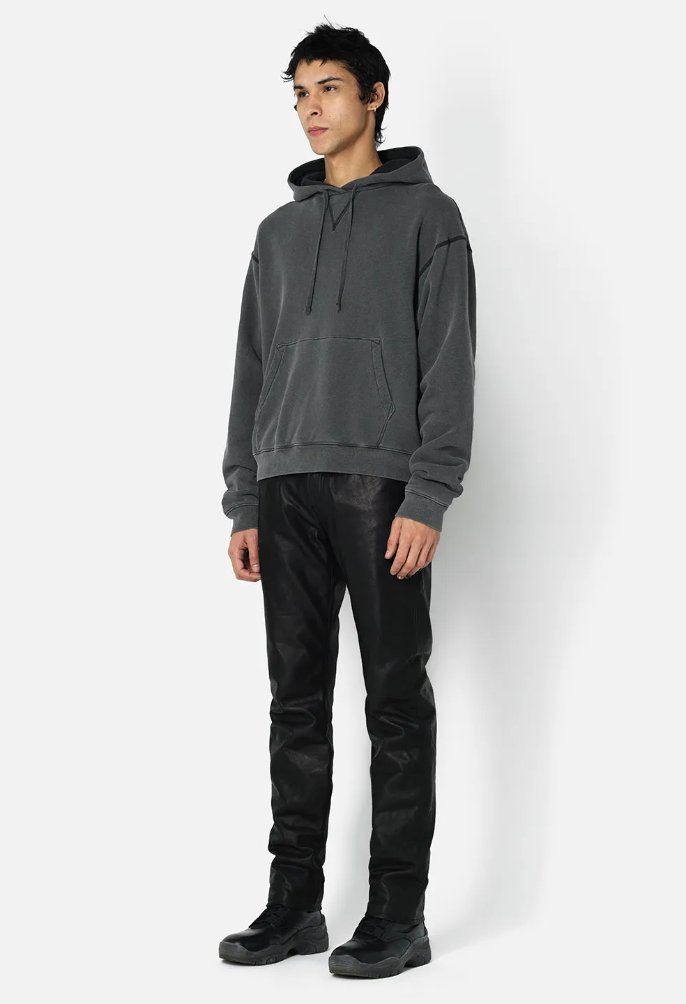 Thermal Lined Hoodie / Washed Black