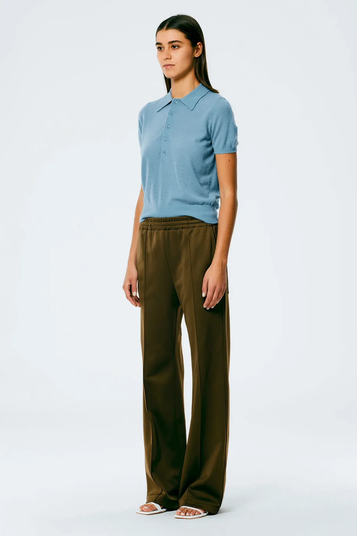 Tibi Active Knit Scottie Jogger Pant - Wood