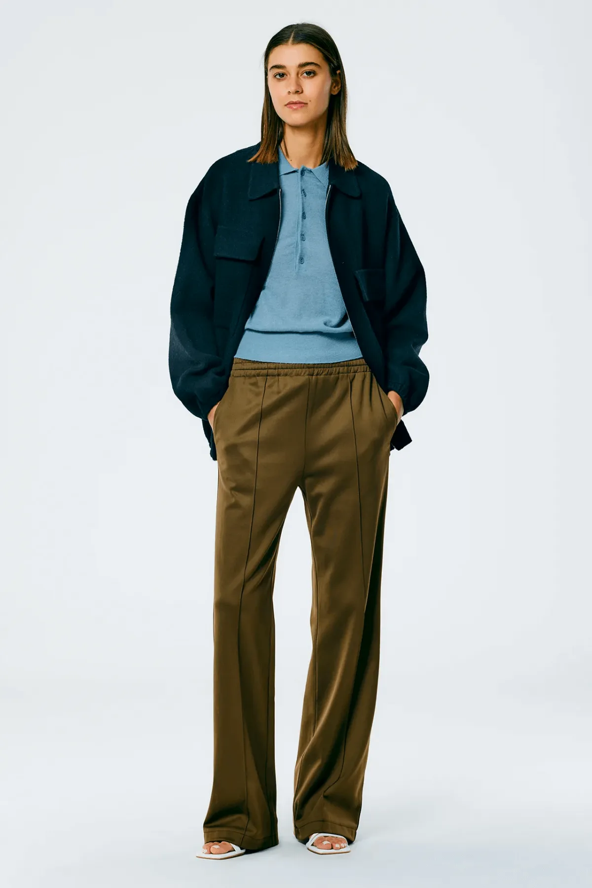 Tibi Active Knit Scottie Jogger Pant - Wood