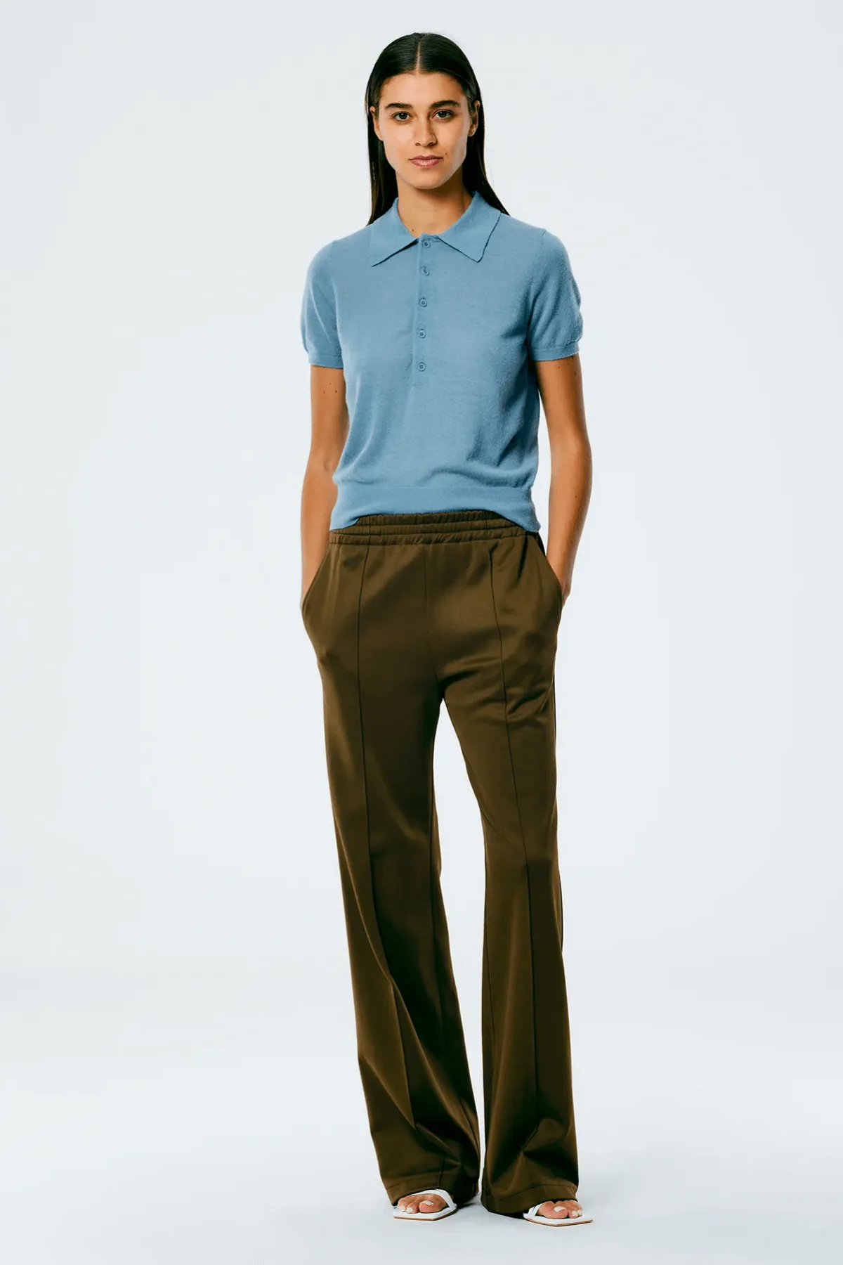 Tibi Active Knit Scottie Jogger Pant - Wood