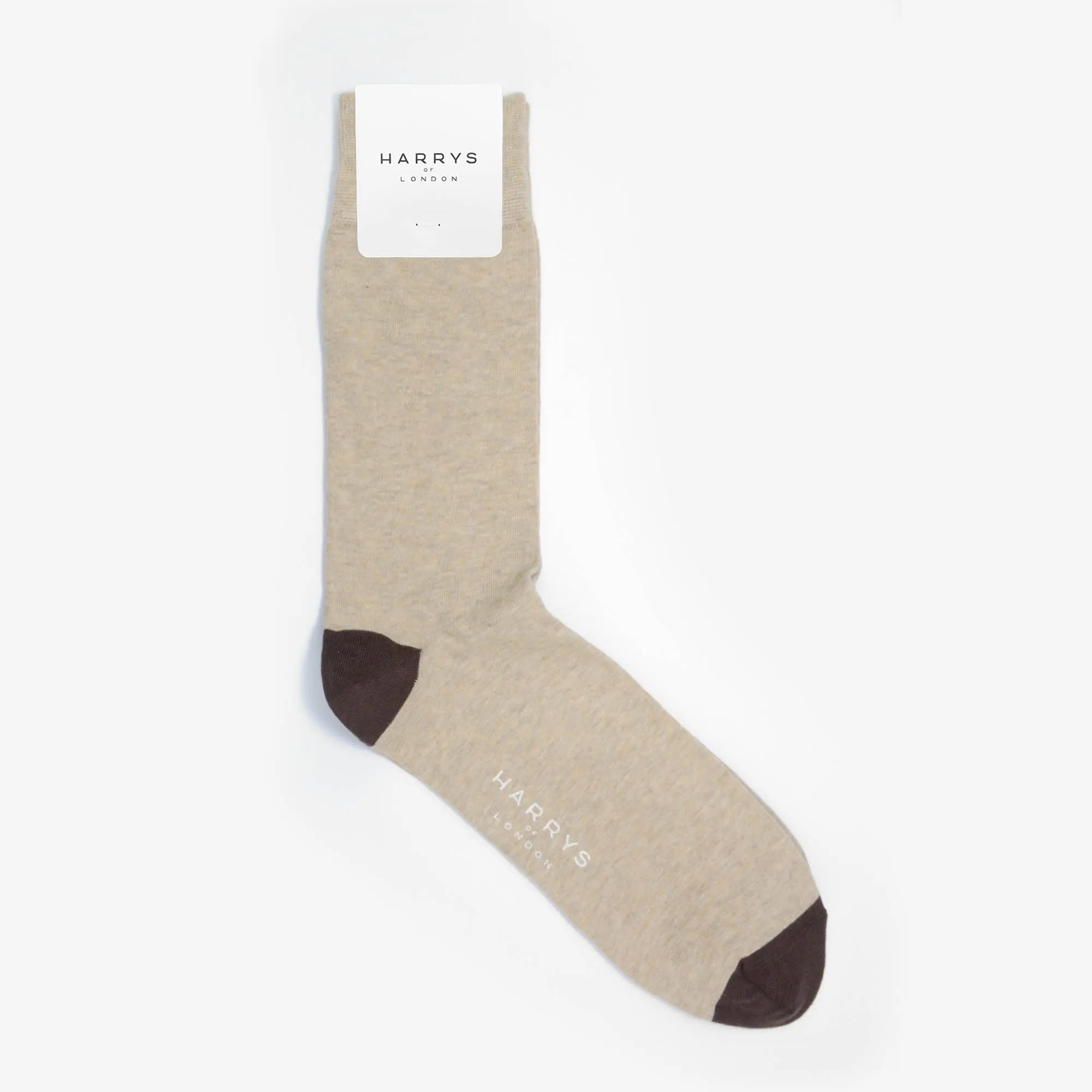 Toe/Heel Cotton Beige socks