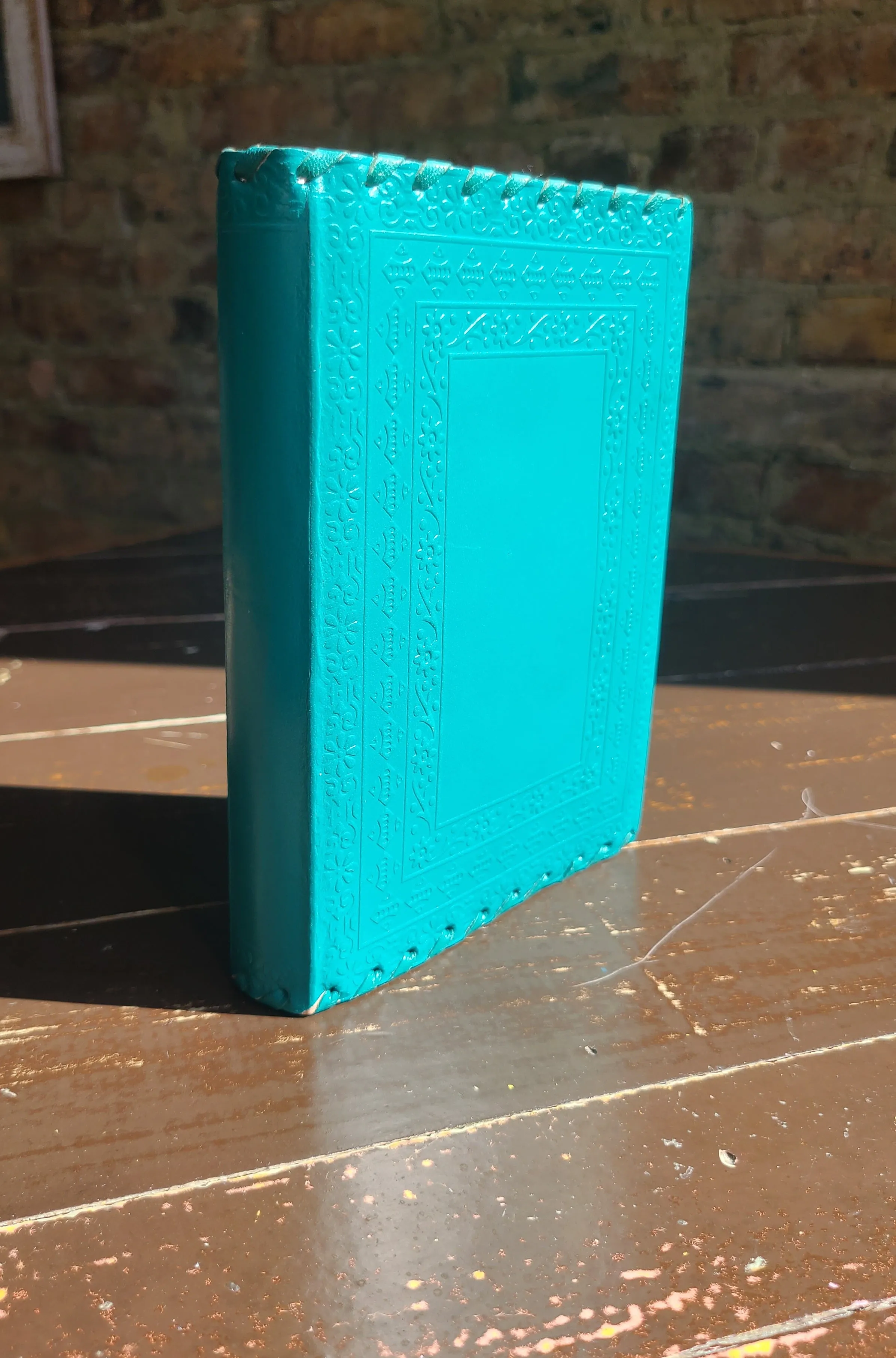 Turquoise Antique Leather Lock Journal