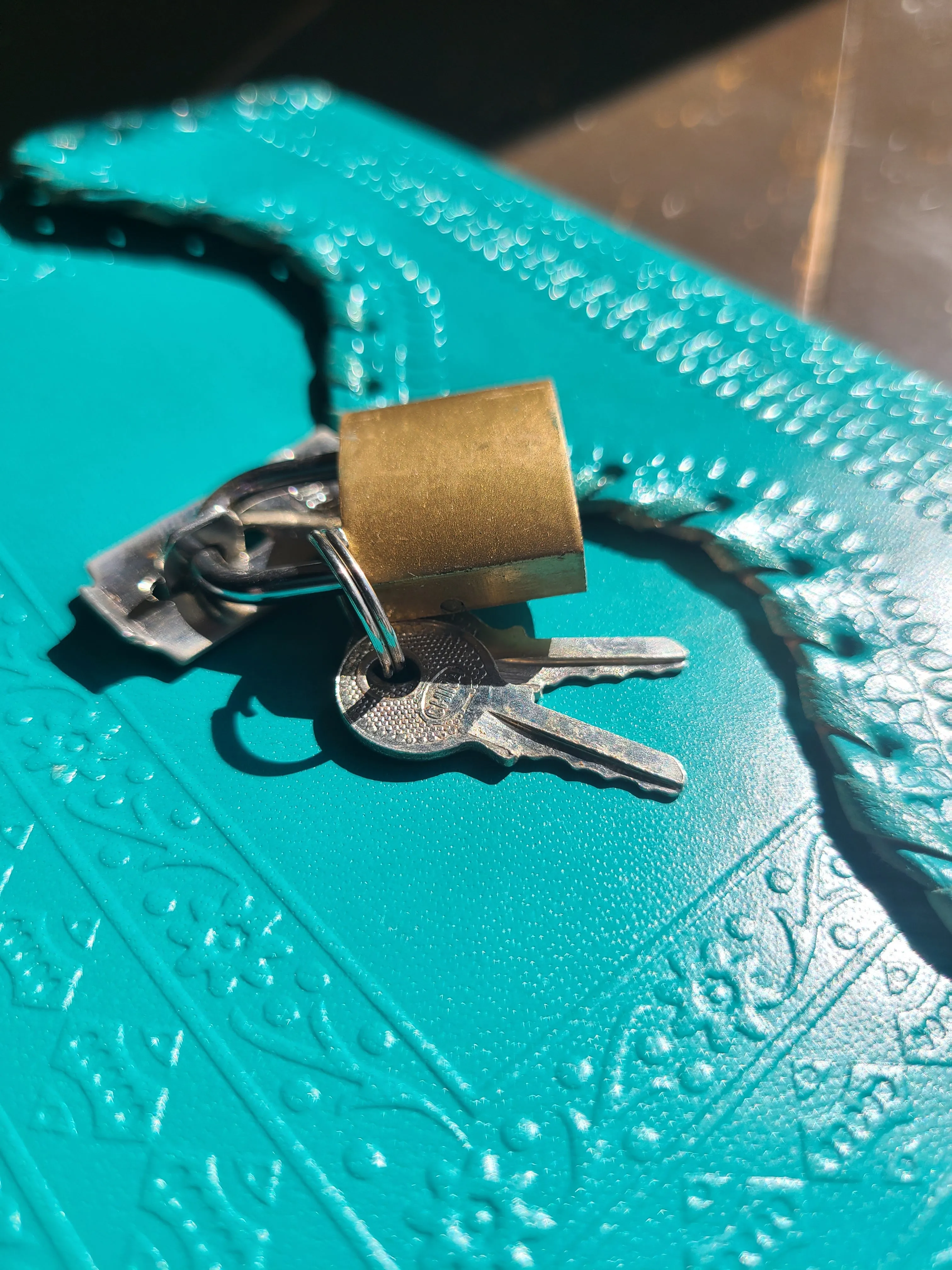 Turquoise Antique Leather Lock Journal