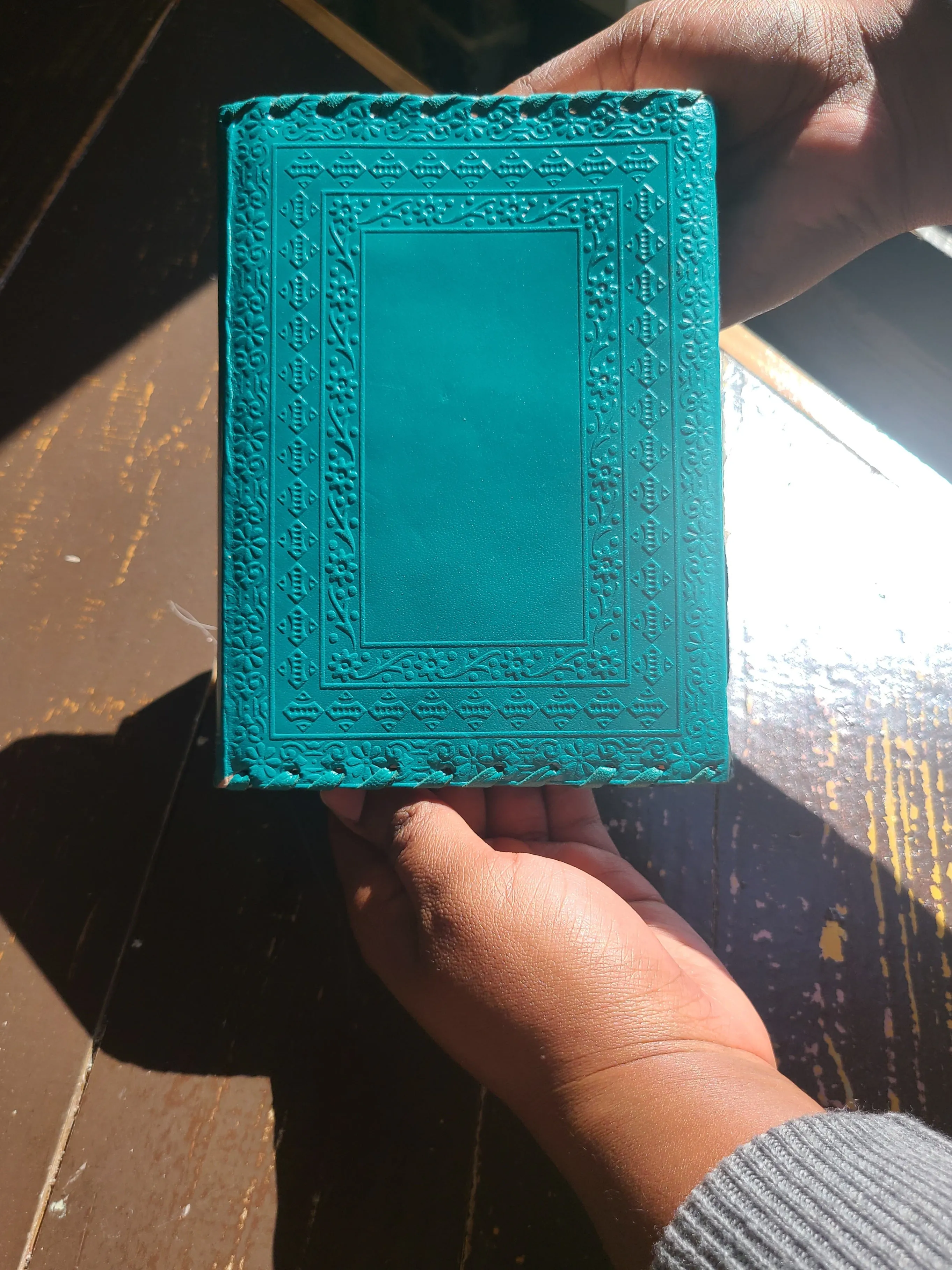 Turquoise Antique Leather Lock Journal