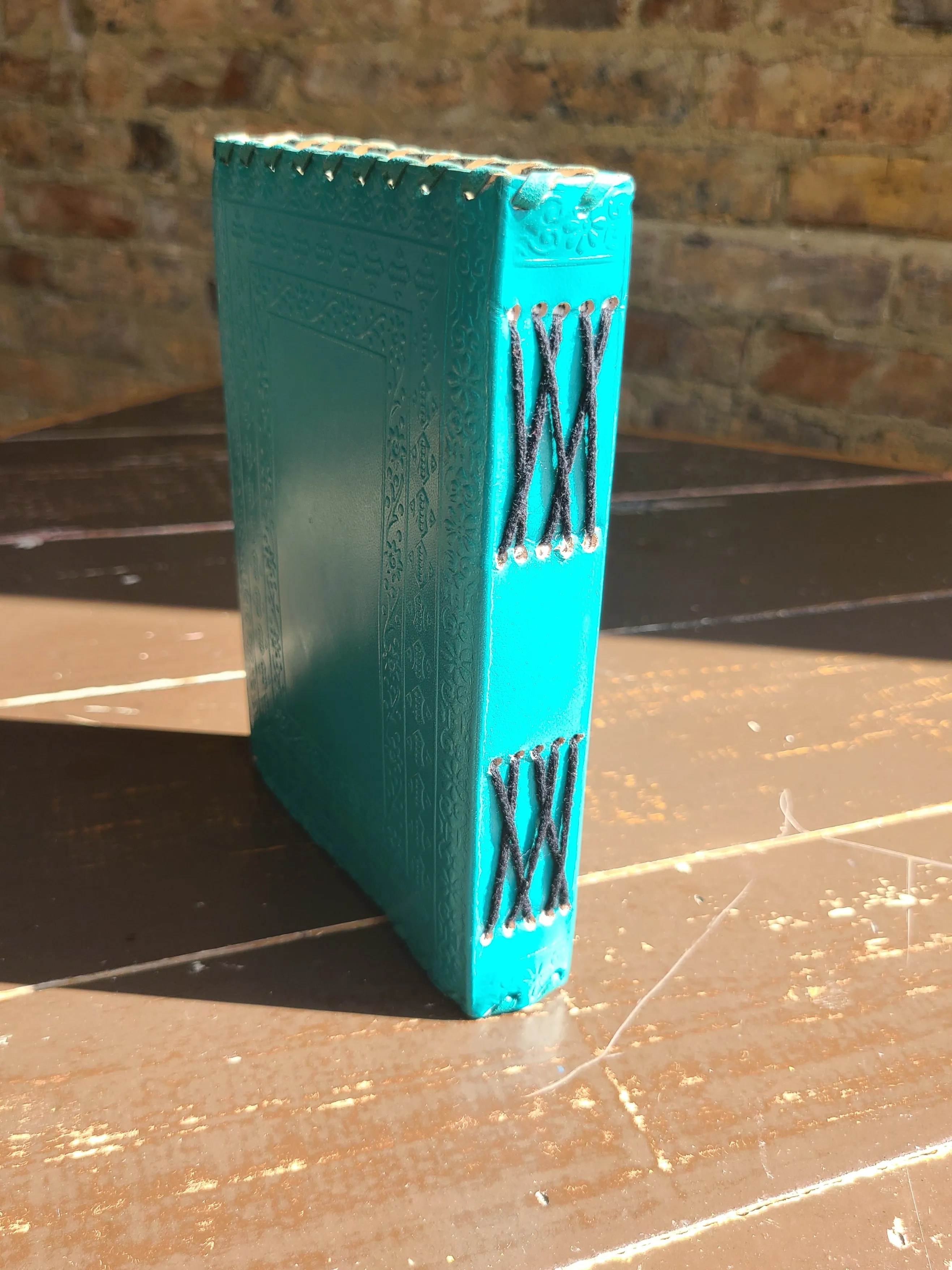 Turquoise Antique Leather Lock Journal