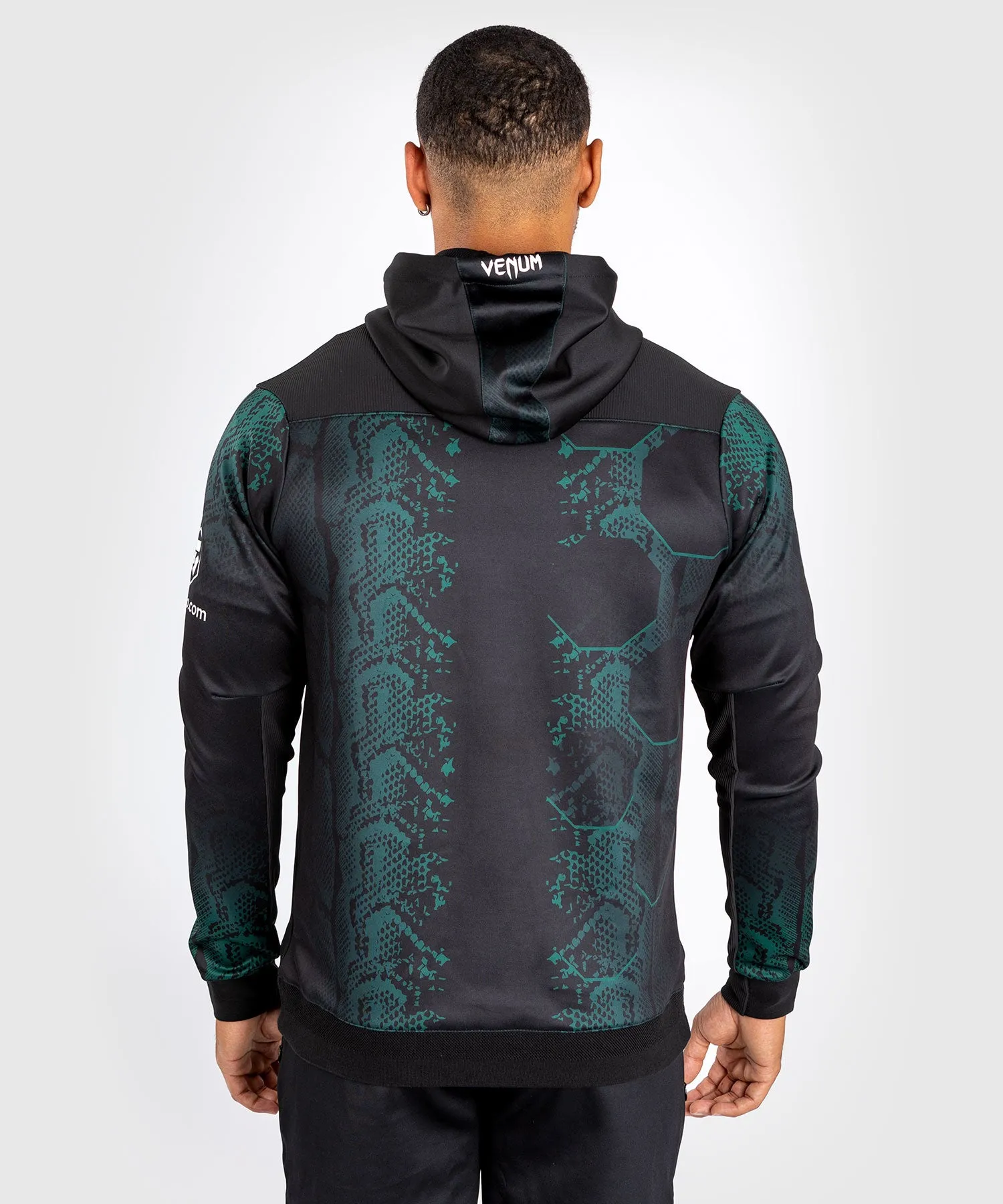 UFC Adrenaline by Venum Personalized Authentic Fight Night Men's Walkout Hoodie - Emerald Edition - Green/Black