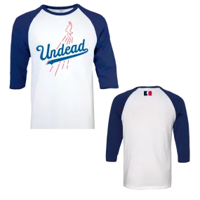 Undead Baseball Raglan (White/ Royal)