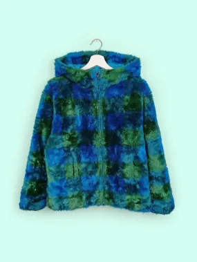 Vintage 90's Faux Fur Patchwork Short Jacket - size S-M