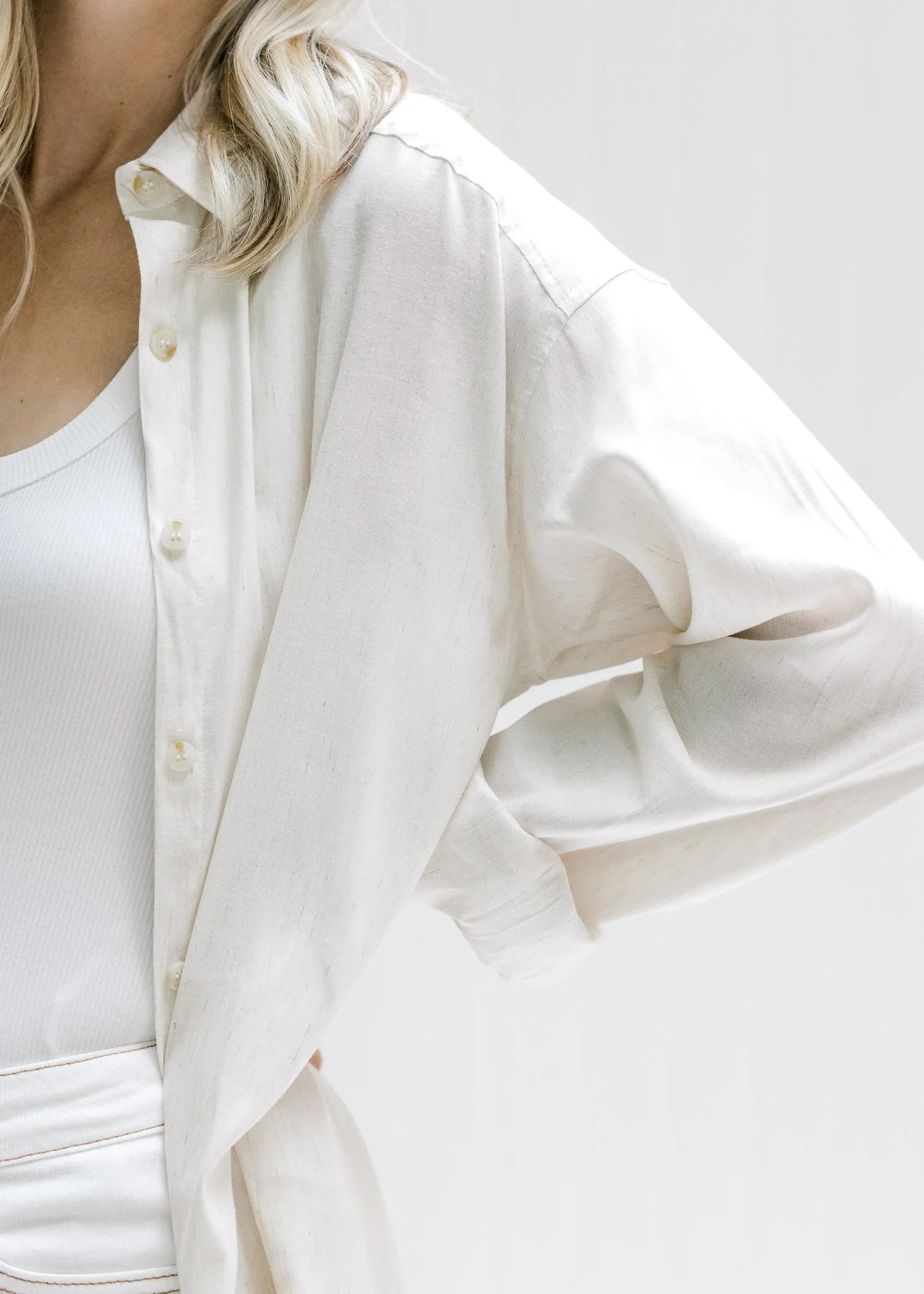 X Cream Oversize Button Down